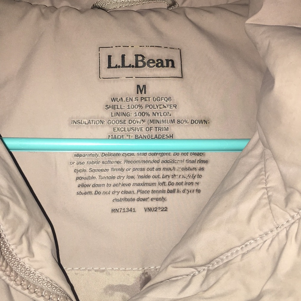 L.L. Bean goose down puff jacket gray M - Picture 3 of 8